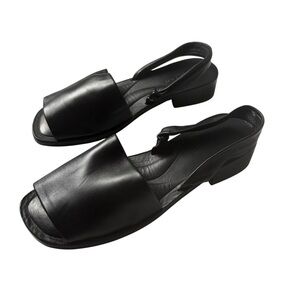 Robert Clergerie Black Leather Sandals Slingback EU 41 US 11 New in Box